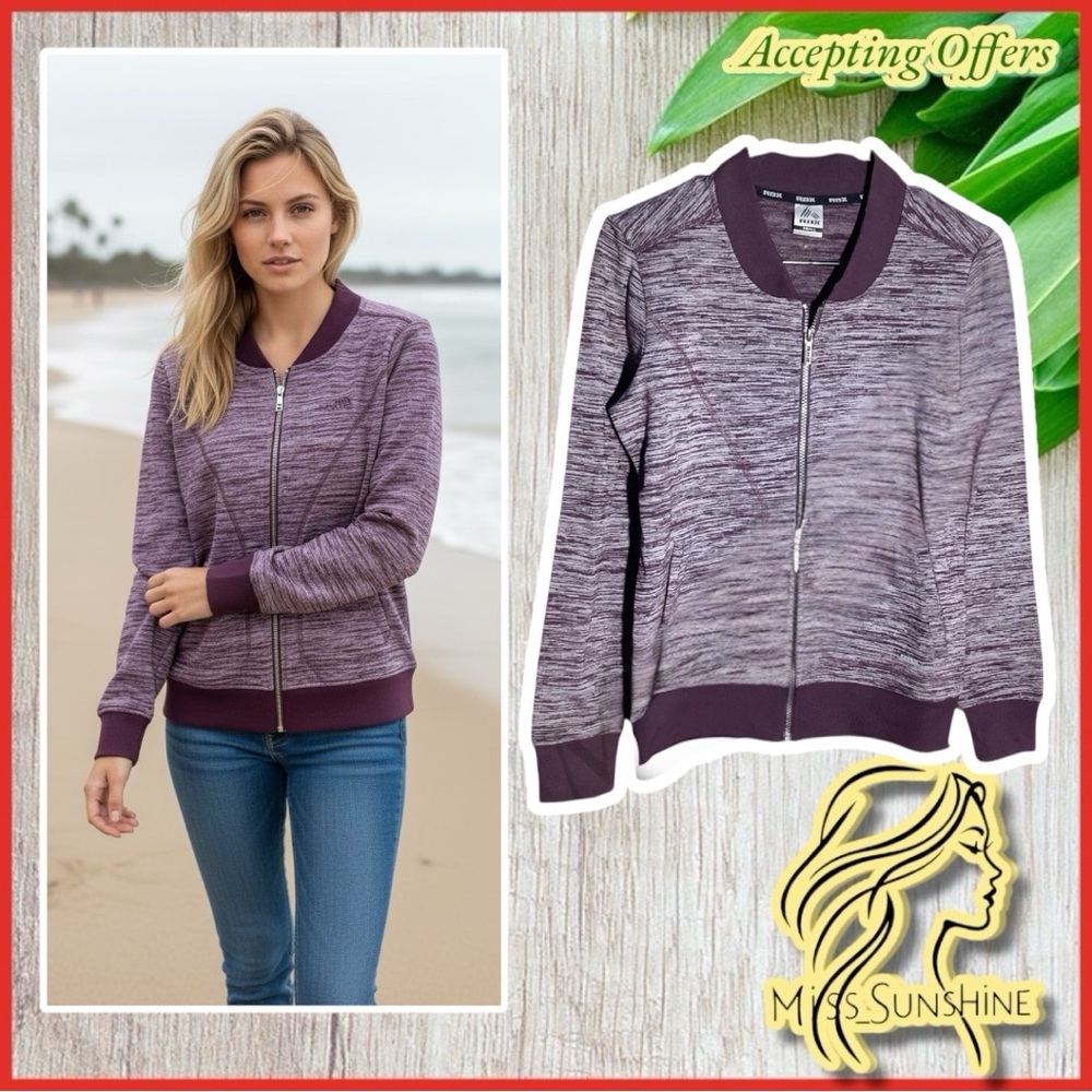 RBX NEW - Sz S - performance zipper sweatshirt - purple heathered - smooth feel